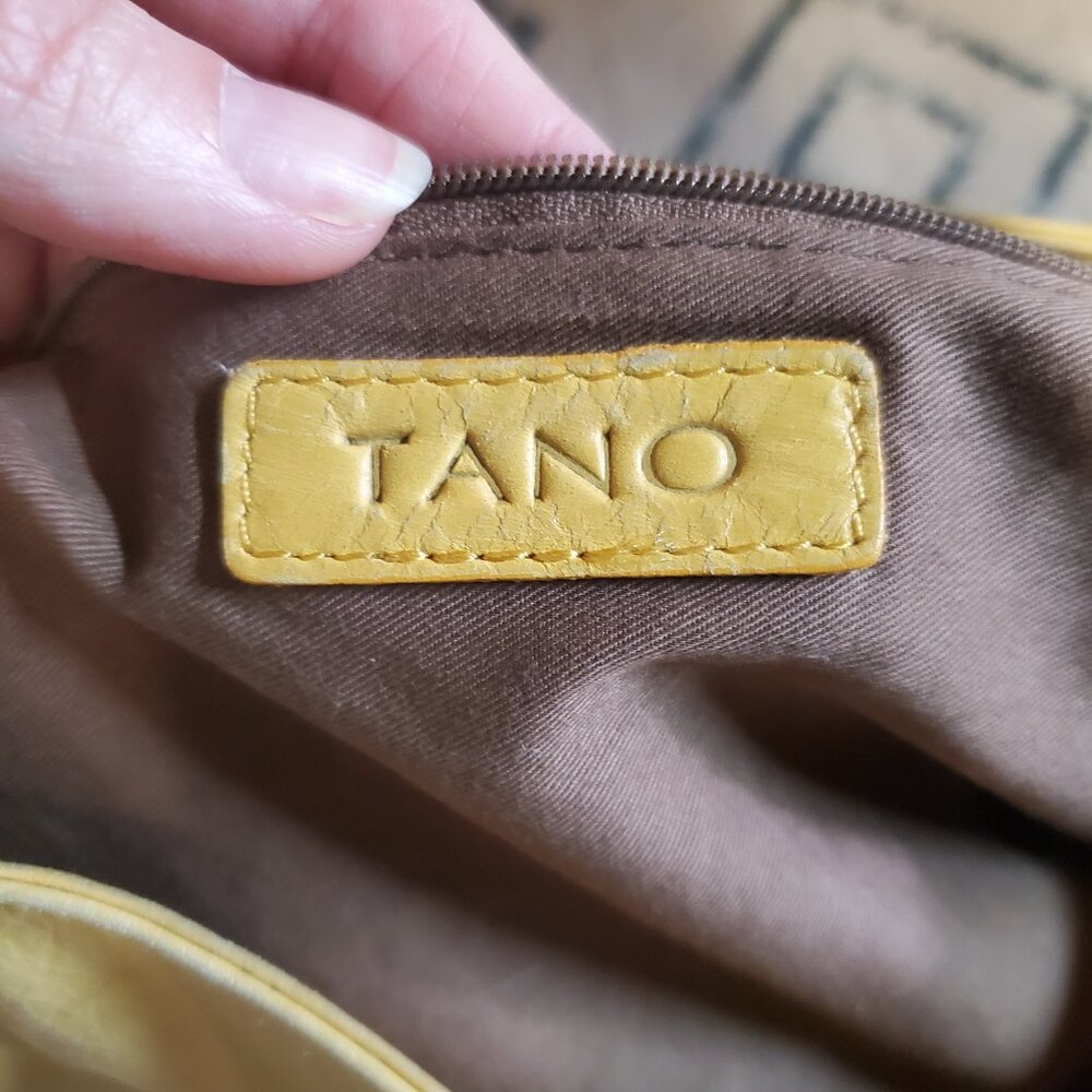 TANO Soft Leather Yellow White Brown Purse - Picture 6 of 8